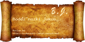 Bodánszki Jakus névjegykártya